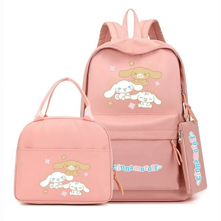 Miniso 3pcs set Sanrio Cinnamoroll Backpack Teenager Girl Backpack Schoolbag with Lunch Bag Bookbag Rucksack Comfortable Travel Bag Other