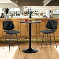 thumbnail image 2 of Round Bar Table Height Adjustable with MDF Top, 23.6" Small Breakfast Dining Tables Modern Cocktail Bar Table with 360 Swivel for Suitable, Kitchen, Living Room, Restaurant Black, 2 of 14