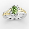 thumbnail image 2 of OMRE 925 Silver and 10K Yellow Gold Genuine Peridot Birthstone Ring For Women, 2 of 4
