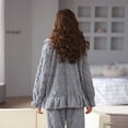 thumbnail image 4 of Women's Fuzzy Pajama Sets 2 Piece Pjs Cozy Fleece Warm Sleepwear Oversized Pullover Pants Sets Loungewear for Winter, 4 of 7