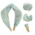 thumbnail image 3 of Unique Bargains 1 Pc Wide Tie Printed Headbands for Women Blue Beige, 3 of 6