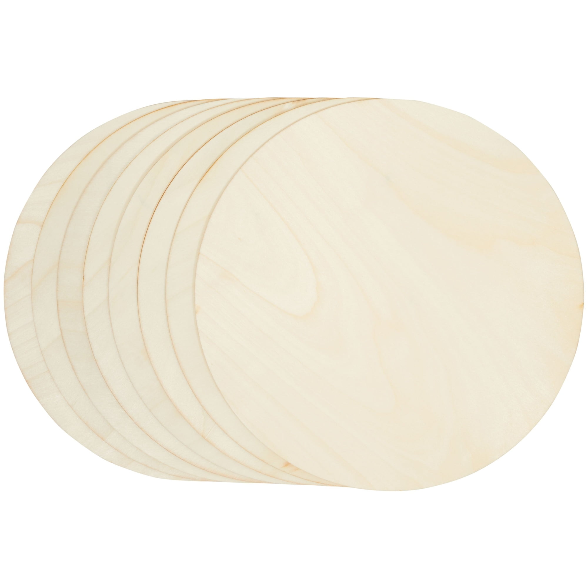 Juvale Unfinished Wood Round Circle Cutouts, 12 inch Wooden Discs for Crafts Projects (8 Pack)