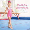 thumbnail image 4 of 3-piece Gymnastics Leotards for Girls with Shorts & Scrunchie Sparkly Ballet Dance Outfit for Gym, Ballet, Tumbling & Casual, Pink, 4 of 10