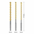 thumbnail image 2 of 3pcs Masonry Drill Bits Set Tungsten Carbide For Masonary Concrete BriFor CK Stone, 2 of 12