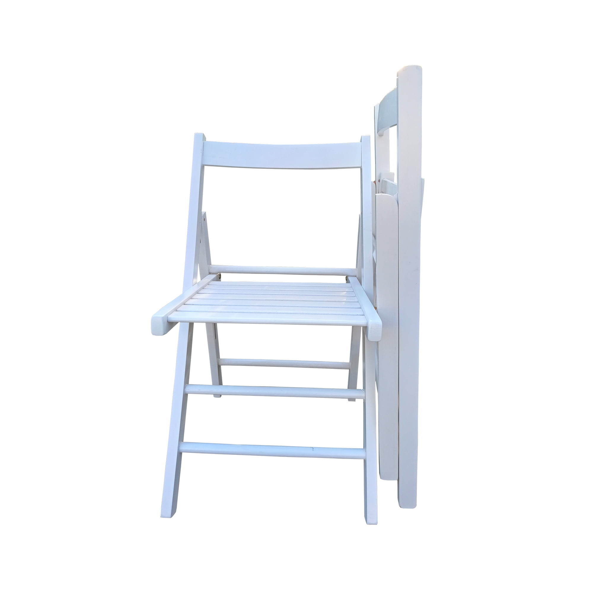 Homy Casa Folding Wooden Patio Chairs Set of 2 for Balcony Apartment Outdoor Relaxation, White