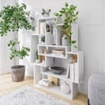 thumbnail image 2 of Ada Home Decor Furniture Multiple Tier Open Shelf White Oak Bernard Modern Bookcase, 2 of 7