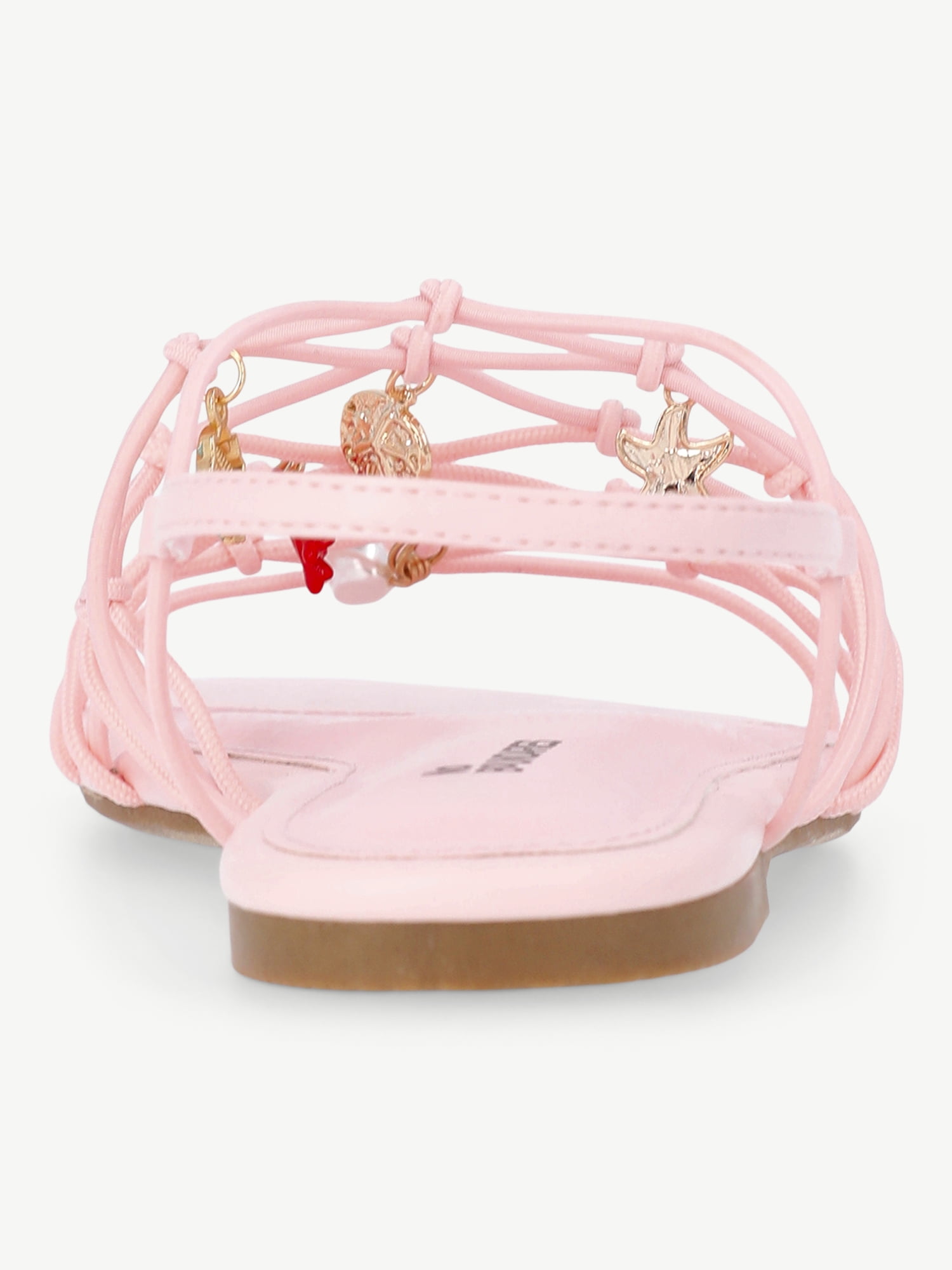 No Boundaries Caged Flat Sandals, Women's