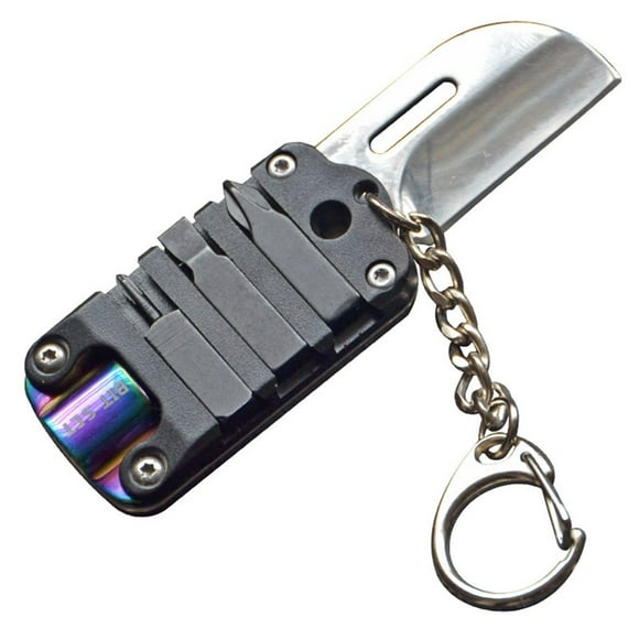 MMYsport Multi-Function Mini Screwdriver Bit Folding Knife Outdoor EDC Keychain Tool