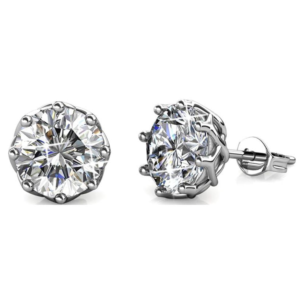 Cate & Chloe Eden 18k White Gold Plated Silver Jewelry Set with Swarovski Crystals Gift for Women