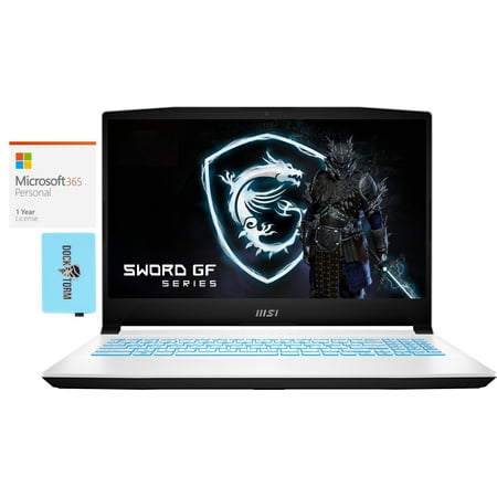 MSI Sword 15 A12UE Gaming/Entertainment Laptop (Intel i7-12650H 10-Core, 15.6in 144Hz Full HD (1920x1080), NVIDIA GeForce RTX 3060, 32GB RAM, Win 11 Pro) with Microsoft 365 Personal , Hub