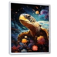 thumbnail image 2 of Designart "Turtle'S Intergalactic Voyage" Animals Turtle Floater Framed Canvas Art Print, 2 of 5