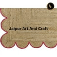 thumbnail image 5 of Jaipur Art And Craft Scalloped Hand Braided Beige Pink Border Runner Jute Area Rug (2.6x10 Sq ft), 5 of 7