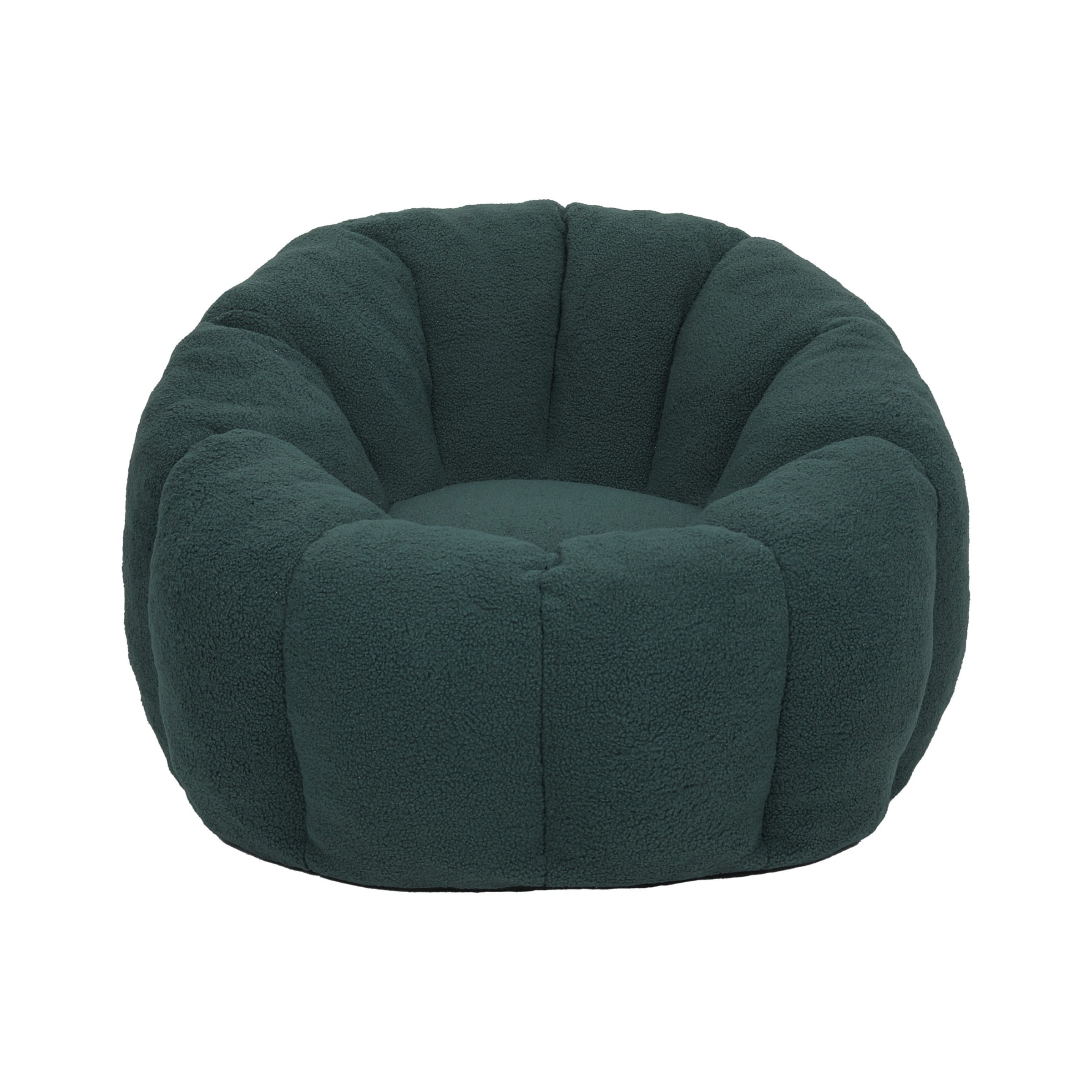 Bean Bag Chair for Adults, Faux Fur Memory Foam Bean Bag Sofa with Armrests, Fluffy Lazy Chair for Living Room Bedroom, Green