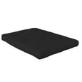 Kali 8 Inch Futon Mattress with Tufted Cover and Recycled Polyester Fill, Full, Black Microfiber