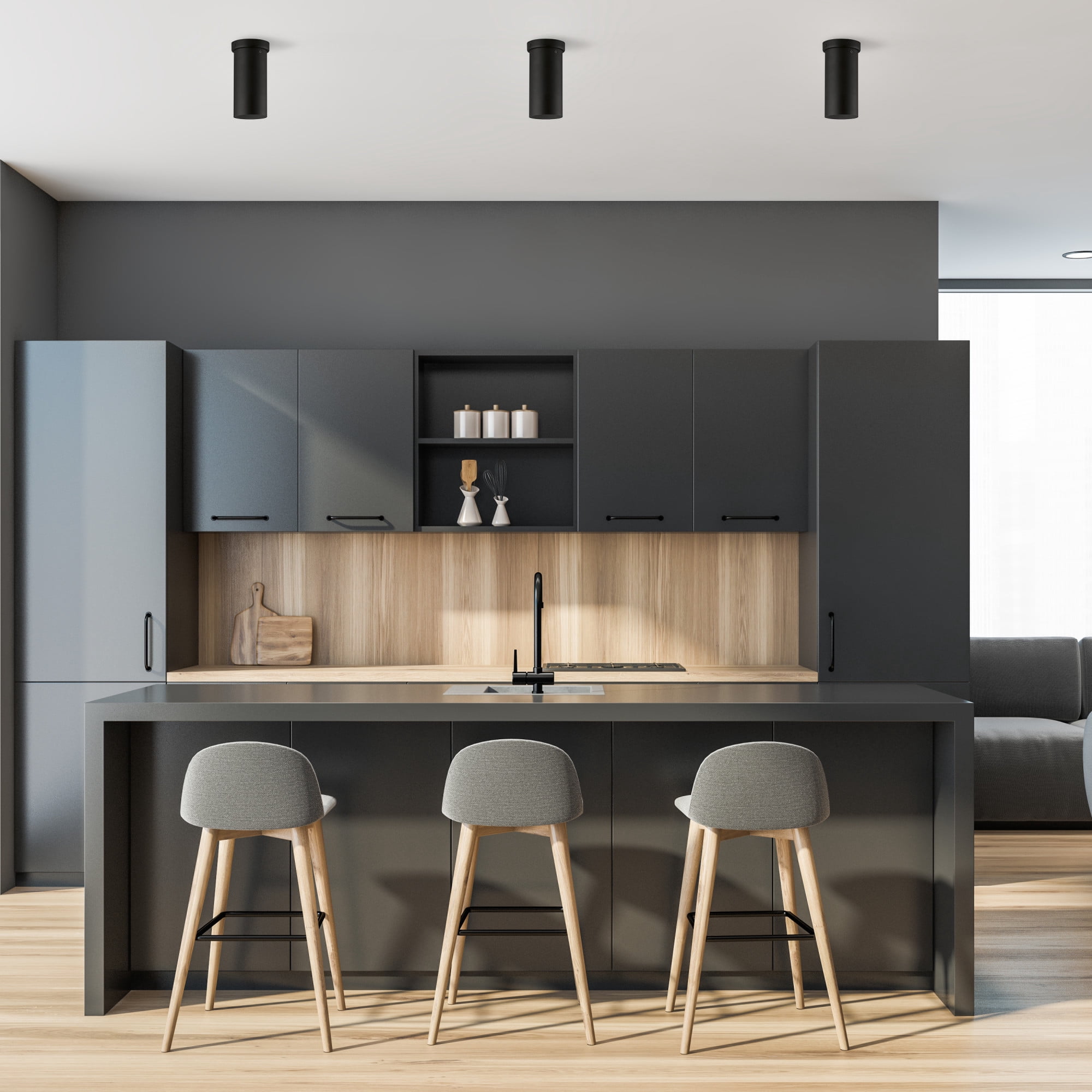 Eglo Lighting - Tortoreto - 1-Light Single Tube Ceiling Light - Matte Black