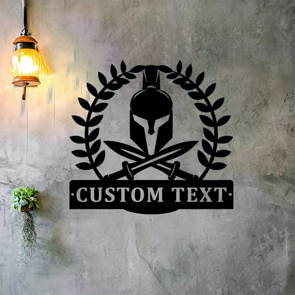 Custom Spartan Warrior Monogram Metal Wall Art, Custom Spartan Warrior Metal Sign, Spartan Neon Sign Metal Wall Decor