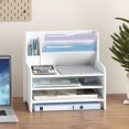 thumbnail image 2 of Desk File Organizer - 6-Tier Desktop Mail Letter Tray Paper Document Organizer with Pen Holder for Home Office Supplies, Office Desk Accessories & Workspace (White), 2 of 15