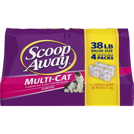 - Scoop Away Multi-Cat, Scented Cat Litter, 38 lbs