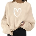 thumbnail image 1 of Fgnfyis Mode Femmes Décontracté Manches Longues Imprimé Chandails en Molleton Hauts T-Shirts Femmes Beige G, 1 of 6