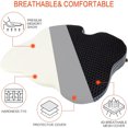 thumbnail image 2 of Car Seat Cushion-Memory Foam Seat Cushions to Improve Driving View Coccyx & Lower Back Pain Relief for Driving, Truck, Office Chair, Wheelchair, Road Trip Essentials for Drivers, 2 of 8