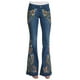 thumbnail image 2 of Pantalones vaqueros acampanados con bordado destoryed para mujer, pantalones vaqueros con botones en la cintura y campana inferior Fridja  hfkajh103293, 2 of 9
