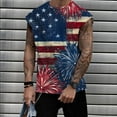 thumbnail image 2 of Cmfcve Men's Patriotic Tank Top Casual Printing Independence Day Vests Sleeveless Round Neck Flag Tees, 2 of 5