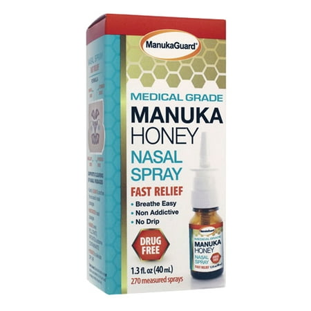 ManukaGuard Medical Grade Manuka Honey Nasal Spray Fast Relief, 1.3