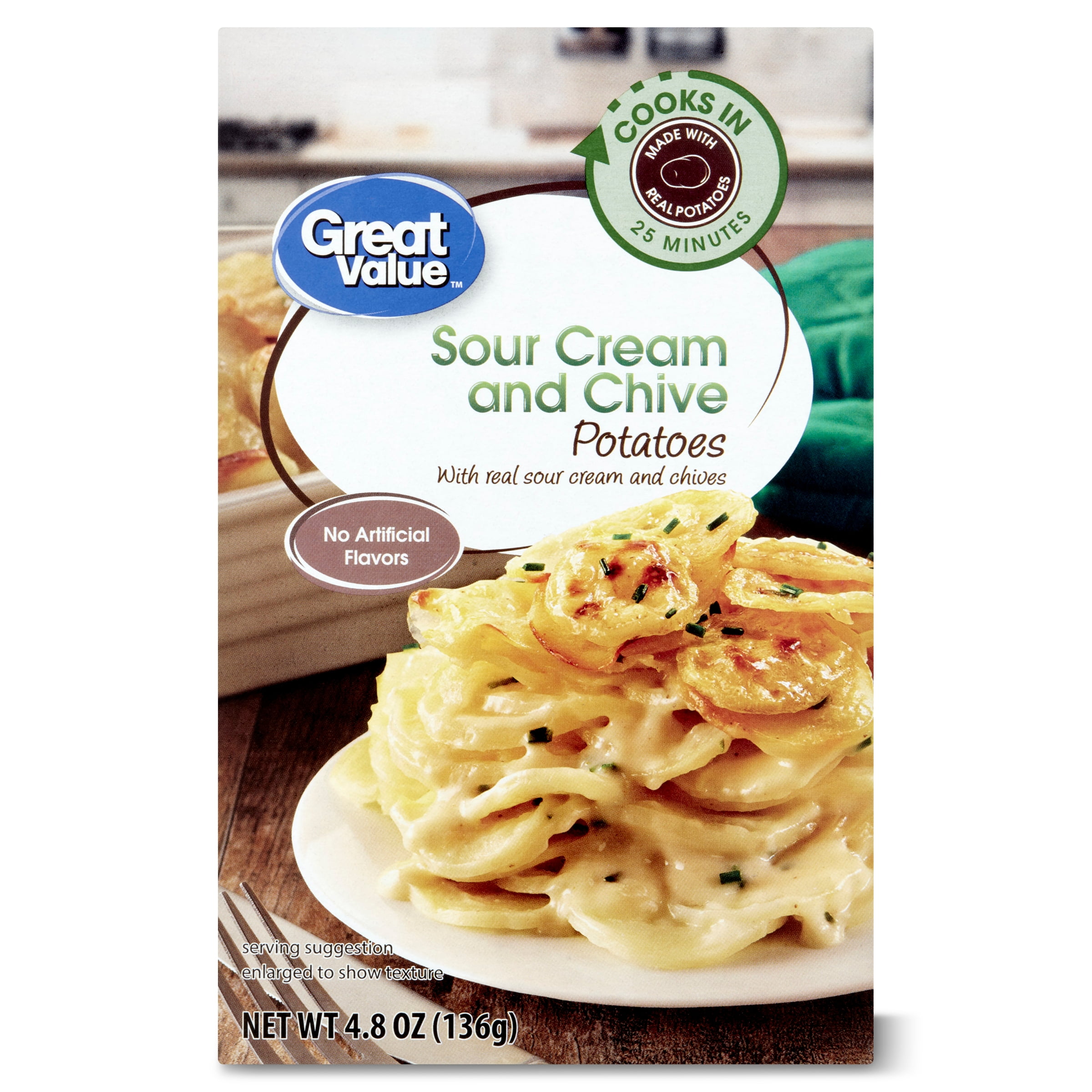 Great Value Sour Cream and Chive Potatoes, 4.8 oz - Walmart.com