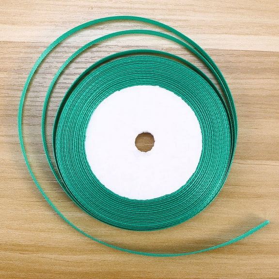KALLORY 1Pcs Seagreen Polyeste Ribbon for Wrapping and DIY Projects 6mm Wide 25 Yard Length