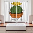 thumbnail image 2 of Ambesonne Cactus Kitchen Curtains, Plant with Yellow Flower, 55"x45", Orange Green Yellow, 2 of 3