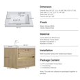 thumbnail image 6 of 30-Inch Wall-Mounted Bathroom Vanity with Sink – Pre-Assembled Floating Cabinet, Stain-Resistant Stone Resin Countertop & Soft-Close Drawers – Natural Oak Finish with U-Shaped Storage Organization, 6 of 9