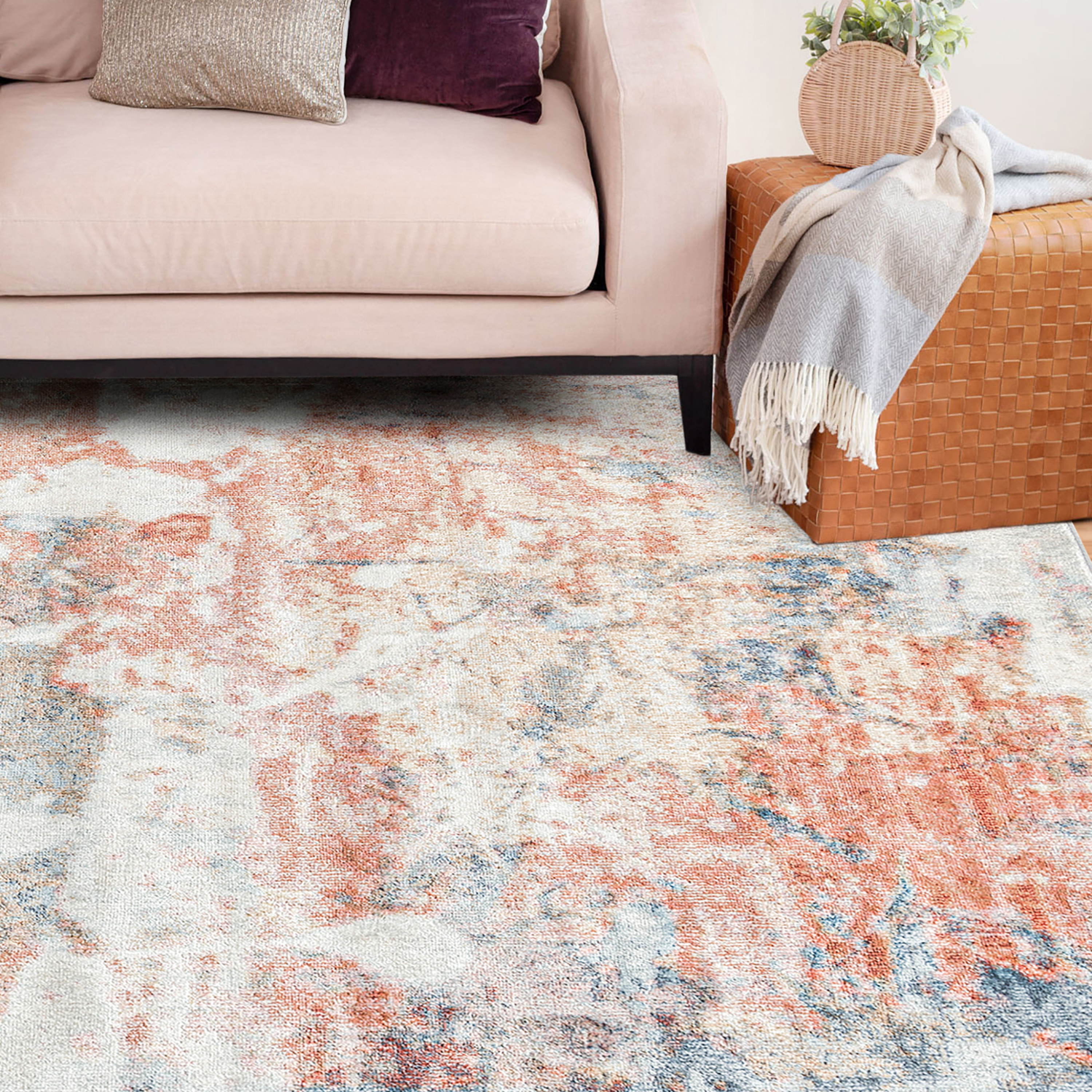 Allure Contemporary 8' x 10' Multi-Color Polypropylene Indoor Area Rug
