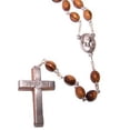 thumbnail image 3 of Oval Olive wood Rosary with Soil from the Holy Land Center (51 cm or 20"), 3 of 5