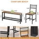 thumbnail image 4 of Yeshouse Juego de mesa y sillas de cocina rústico para 4 personas, mesa de 120 cm con banco, sillas, estante de almacenamiento y estructura de metal, ideal para comedor y apartamento, 4 of 8