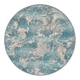 thumbnail image 6 of Unique Loom Outdoor Modern Collection Area Rug - Strive (3' 1" Round Aqua Blue/Yellow), 6 of 9