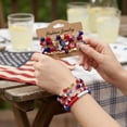 thumbnail image 4 of Tumao 4th of July Accessories USA Patriotic Bracelets for Women Mens USA Red Blue White Beads Stretch Bracelet Set Patriotic 4th of July Independence Day, 4 of 7