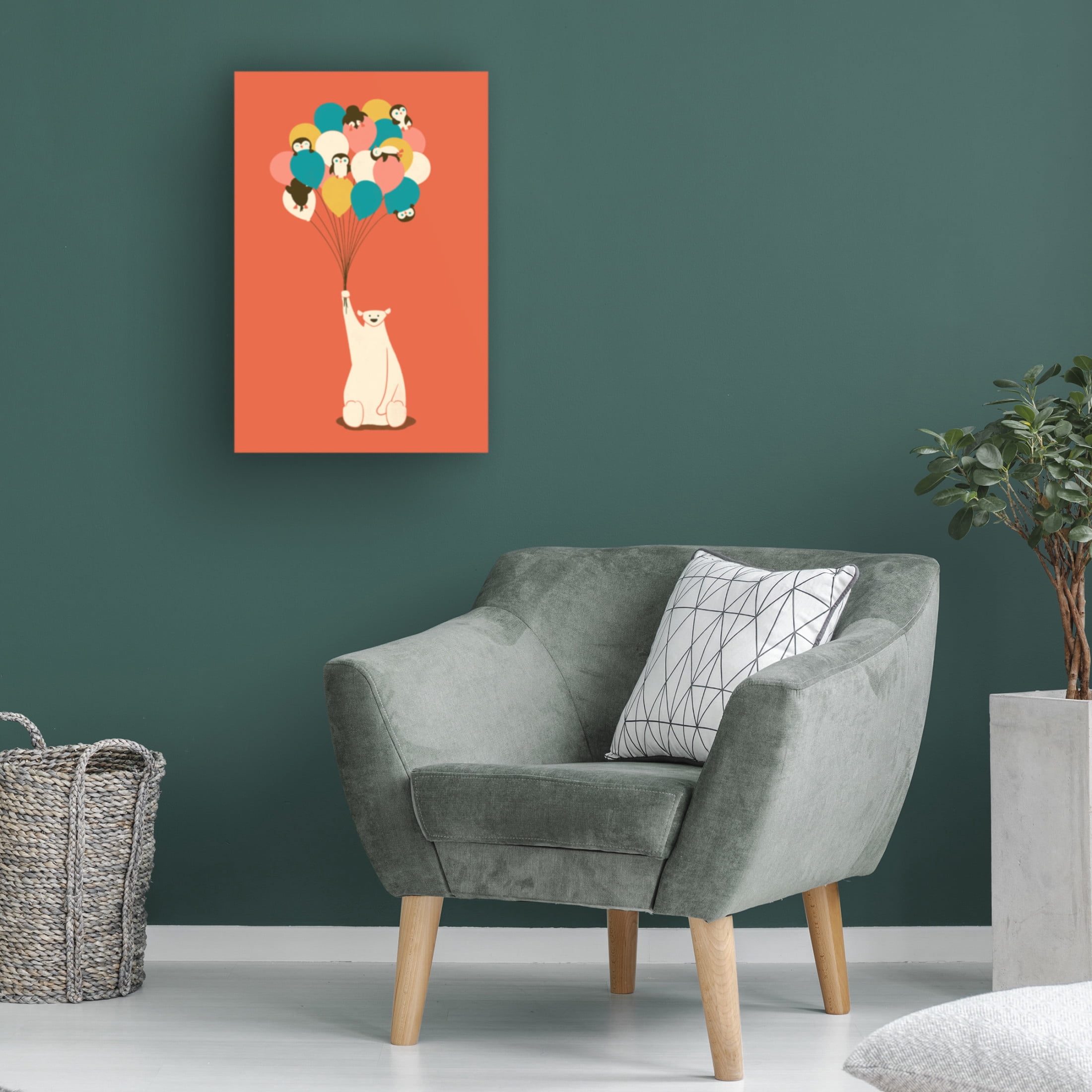 Canvas Wall Art - Jay Fleck 'Penguin Bouquet' Wall Art for Living Room, Bedroom, or Office Décor by Trademark Fine Art - 22 x 32 Inches