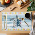thumbnail image 2 of Summer Marine Life Placemats Set of 1, Nautical Sea Turtle Rustic Flowers Blue Wood Grain Non-Slip Place Mats Washable Table Mats for Kitchen Dining Table Decorations Indoor/Outdoor, 2 of 9