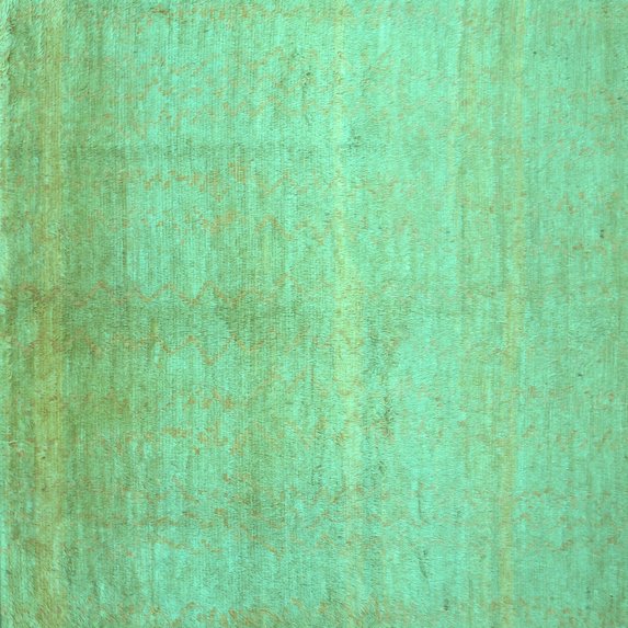 Ahgly Company Indoor Square Abstract Turquoise Blue Contemporary Area Rugs, 4' Square