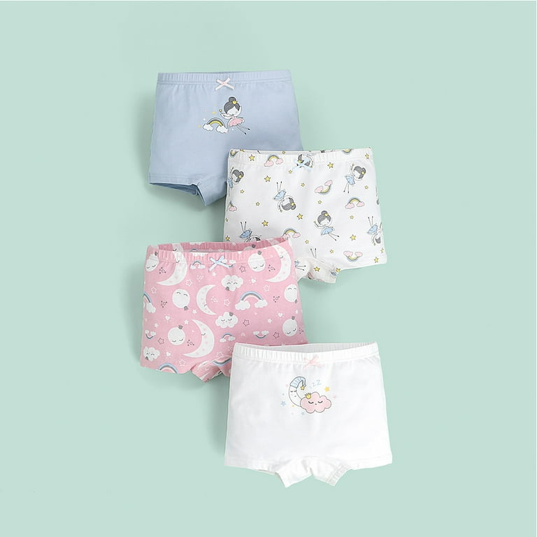 CSCHome 6 PCS Cute Girls Underwear with Patterns,Little Girls'briefs  Toddler Undies Underwear for Kids