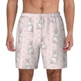 thumbnail image 2 of Picia Rabbit pattern Mens Swim Trunks with Compression Liner Stretch Beach Shorts Quick Dry with Zipper Pockets No-Chafing Board Shorts-XX-Large, 2 of 9
