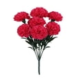 thumbnail image 5 of 1pcs 7 Heads Artificial Carnation Flowers, Faux Silk Flower for Home Decor, Hot Pink, 5 of 7