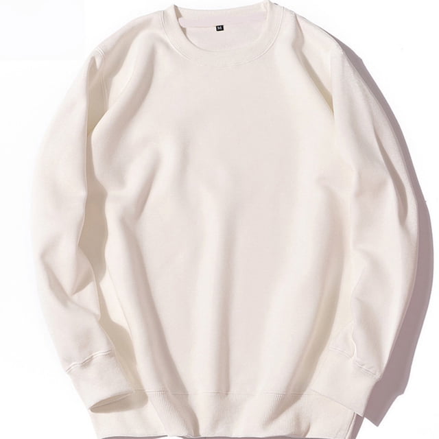 RXIRUCGD Sweat à Capuche pour Hommes, Col Rond, Manches Longues, Uni, Khaki, Taille : L
