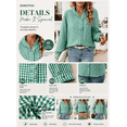 thumbnail image 3 of DOKOTOO Blouses for Women Plaid Button Down Ruffle V Neck Tunic Tops Casual Puff Long Sleeve Gingham Shirts S-2XL, 3 of 10