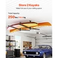 thumbnail image 2 of KFFKFF Kayak Storage Rack for 2 Kayaks, Holds Up to 250 lbs, Heavy Duty Adjustable Ceiling Rack for Garage Ceiling Mount, Overhead Garage Storage Hanger for Canoe, Ladder, 2 of 9