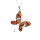 thumbnail image 3 of Juego de aretes y cadena ZVEZDA con dije en forma de mariposa plata mexicana ley .925 naranja, 3 of 5