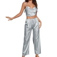 thumbnail image 1 of Gibobby camisón de manga larga Camisón de mujer Lencería Satén Lencería Sexy Camisón Slips Conjuntos de dormir Sexy Slips Ropa de dormir Pantalones Pijama (Aqua, M), 1 of 5