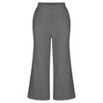 thumbnail image 7 of SELONE Plus Size Palazzo Pants for Women Pull On Wide Leg Lounge Pants Elegant Loose Baggy Mid Waisted Yoga Pants Solid Lounge Trousers Work Pants Workout Pants Lightweight Pants Fall Wintern Clothes, 7 of 7