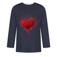 thumbnail image 3 of cfhntfmh Valentine's Day Shirts for Men Hearted Printed 3/4 Sleeve Tops Big and Talls Crewneck Casual T Shirts, 3 of 4
