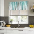 thumbnail image 5 of Turquoise Gray Valances for Windows, Decorative Rod Pocket Window Valance Curtains, Farmhouse Abstract Gradient Aesthetic Short Curtain Drapes for Kitchen/Living Room, 2 Panels, 60" W x 18" L, 5 of 8